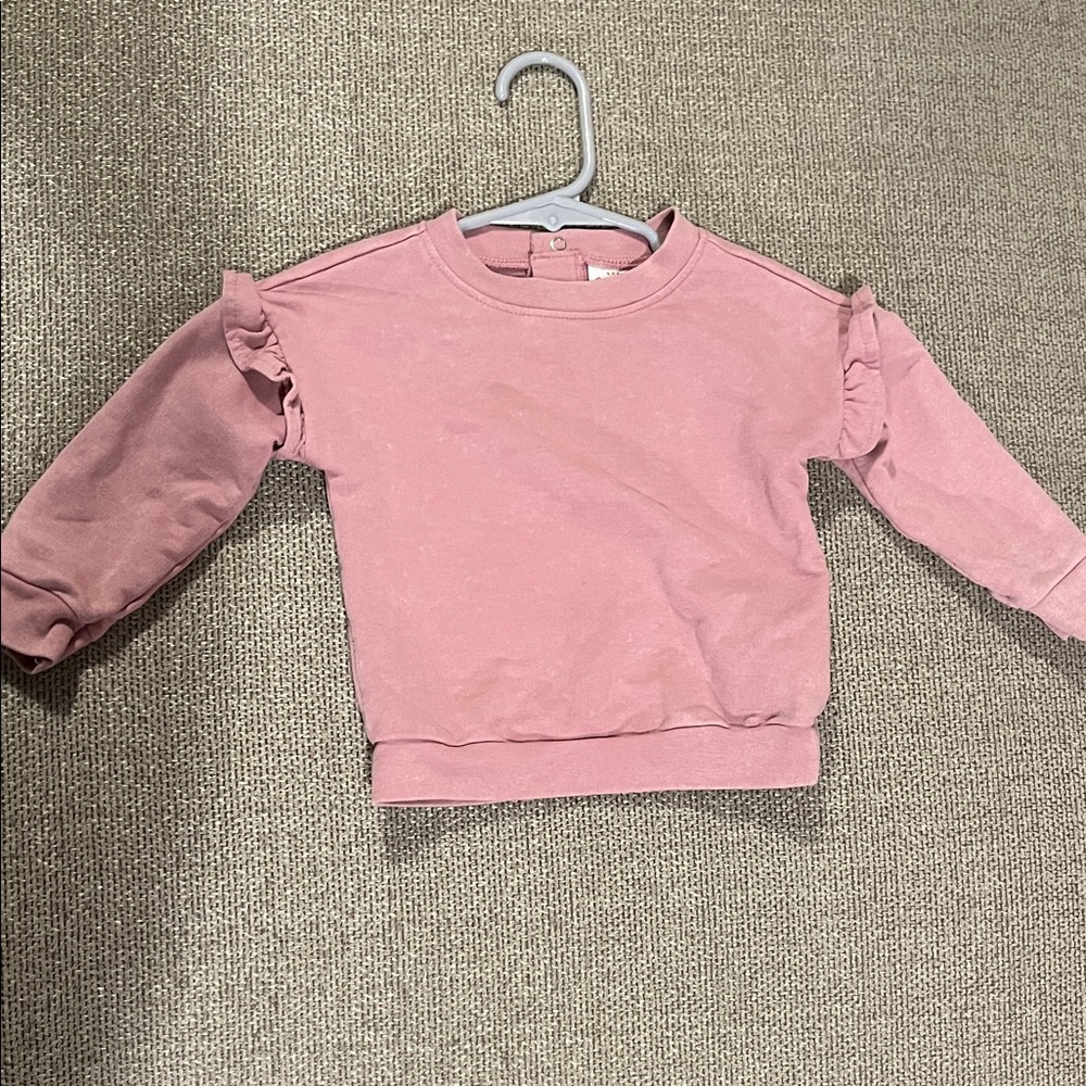 Cat & Jack Pink Ruffle Sleeve Sweatshirt